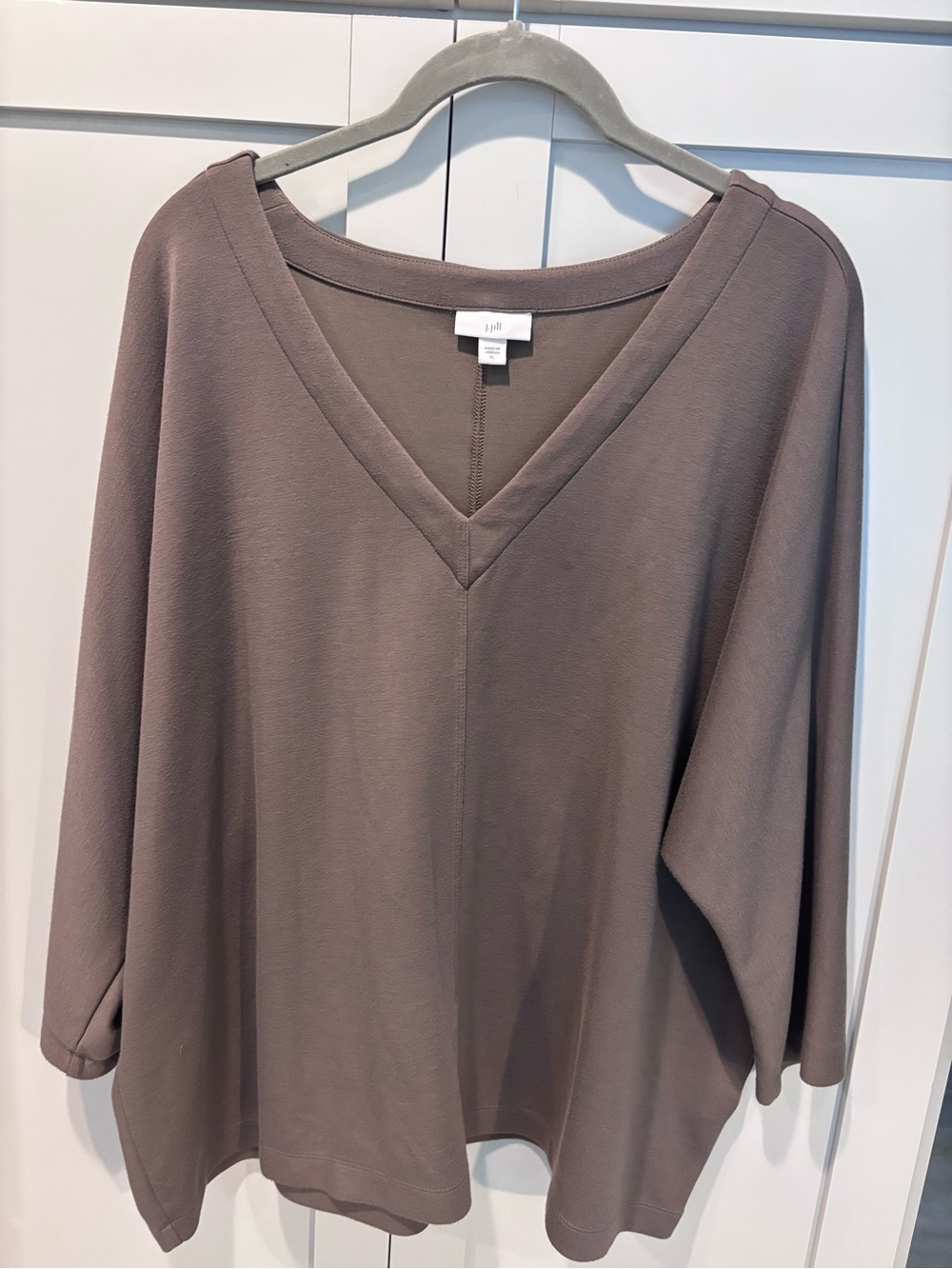 J. Jill Taupe V-Neck Tunic Top